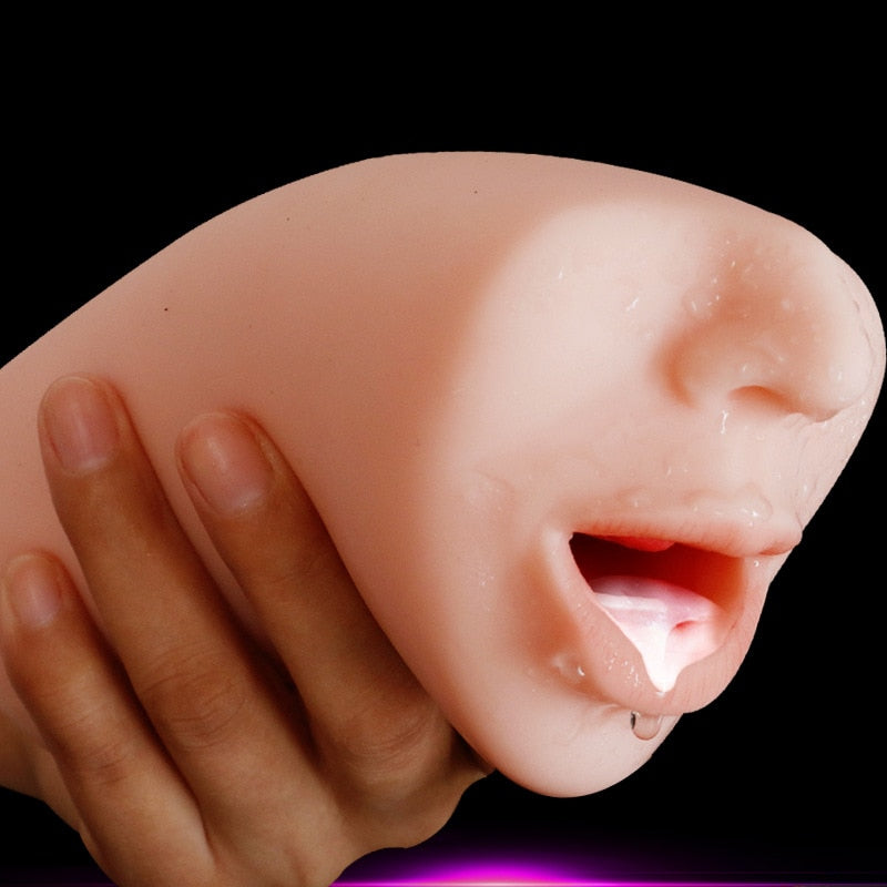 3D Male Masturbator — Mouth and Deep Throat | Medical-Grade Silicone | Adults (+18)
