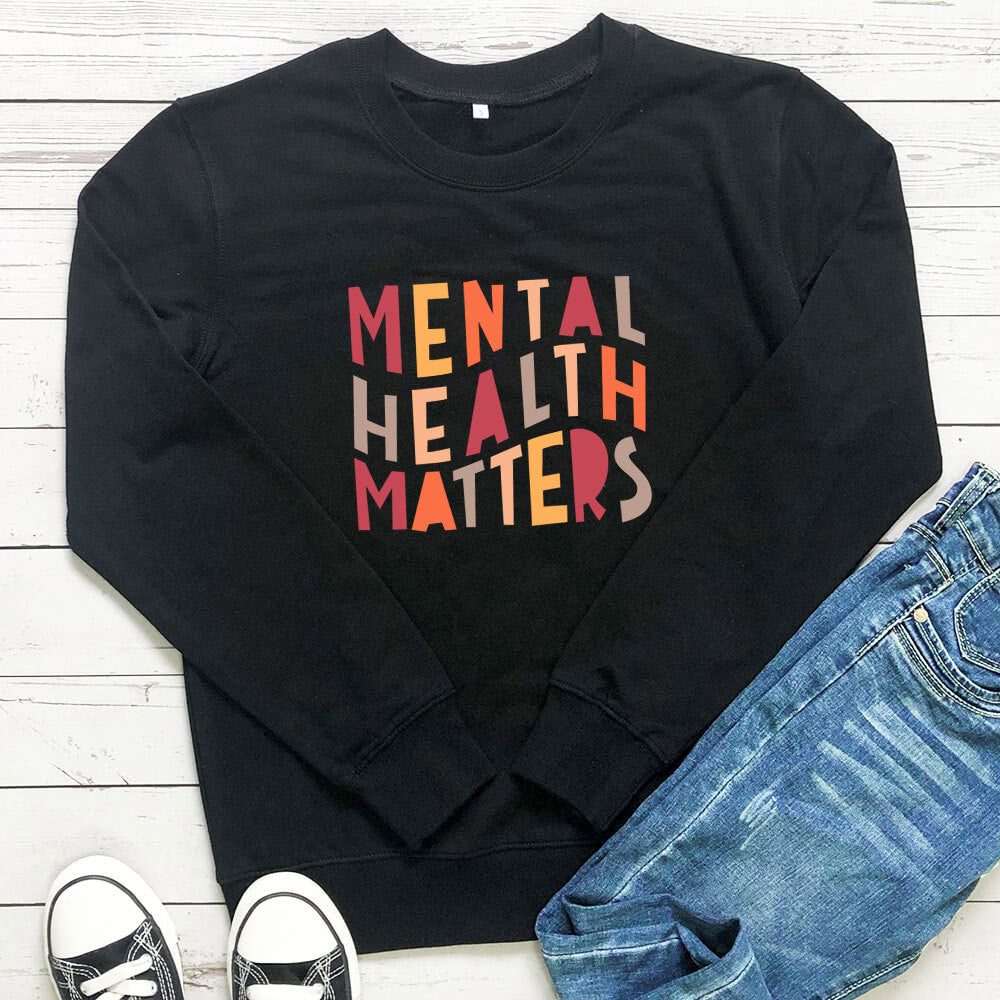 Letter printed long sleeved hoodie