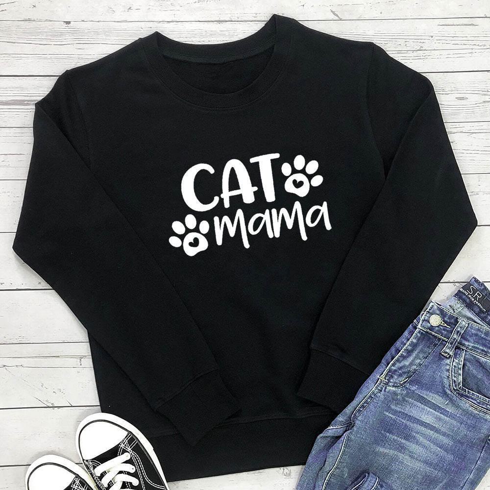 Cat Mama lettering cat print