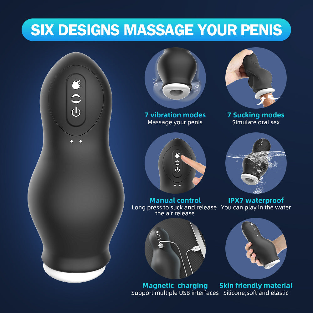 Massajador Masculino Automático com Sucção e Vibração — Adultos (+18)