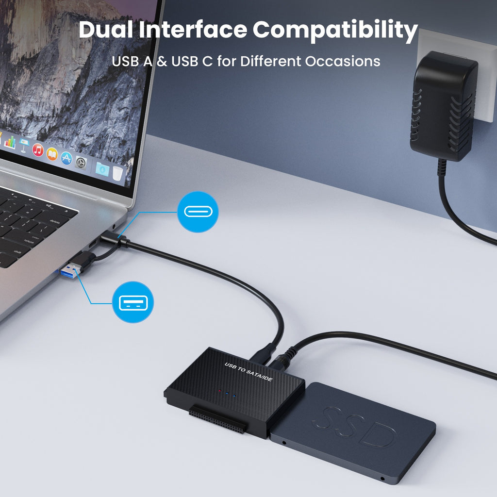 USB 3.0 hard drive adapter, USB 3.0 to SATA IDE easy drive cable, 2.5-inch/3.5-inch adapter cable