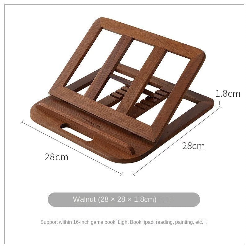 Suporte para Portátil em Madeira Maciça de Nogueira, Elevador de Tablet para Casa com Ventilação de Arrefecimento, Suporte Mini Dobrável e Portátil