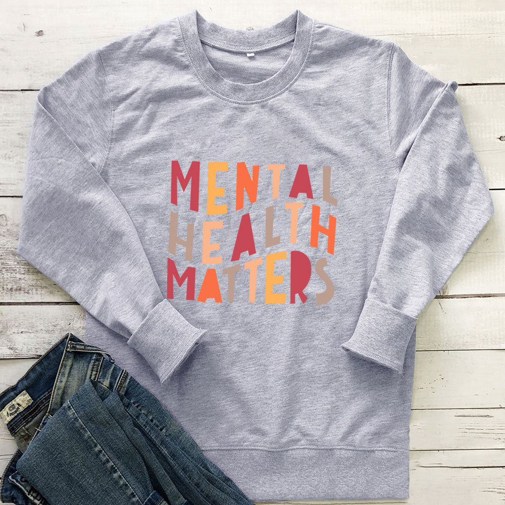 Letter printed long sleeved hoodie