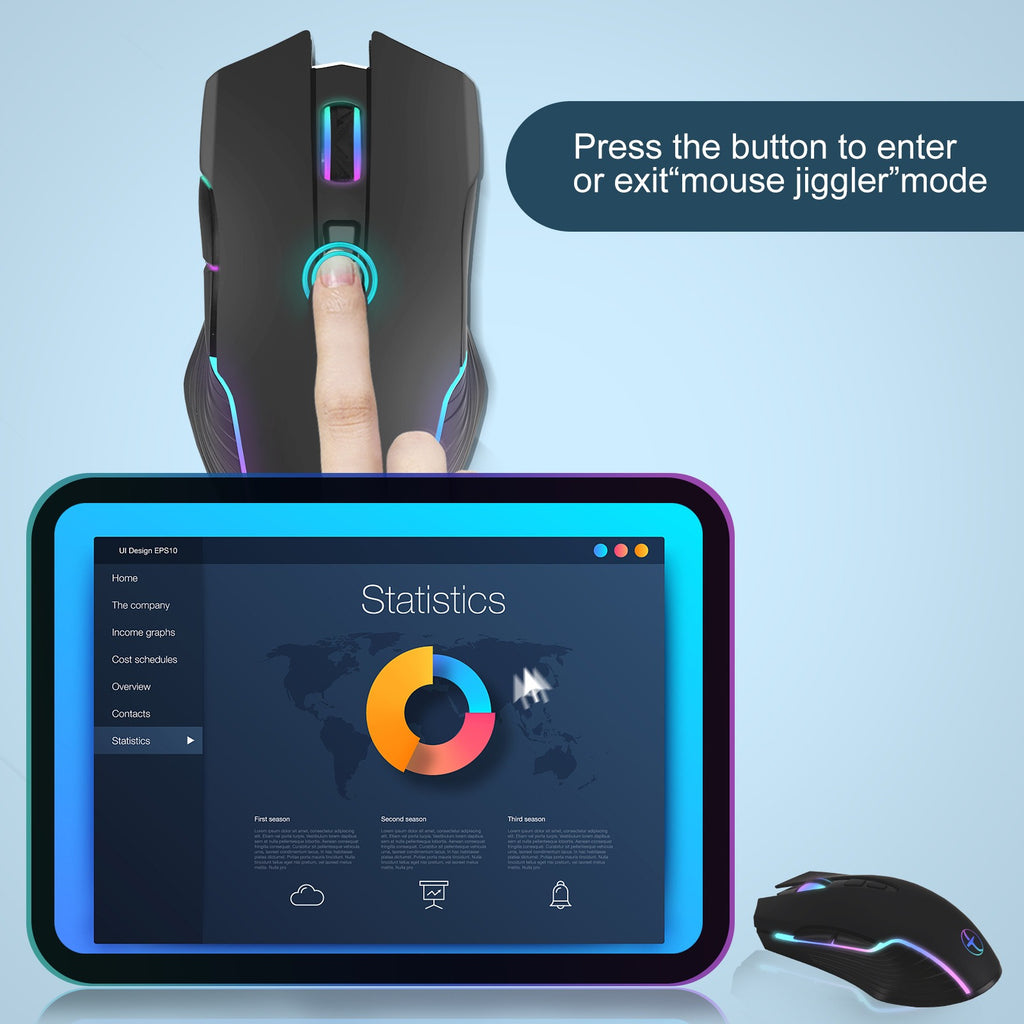 Virtual anti-sleep automatic mouse mover to prevent computer screen lock and inactivity.