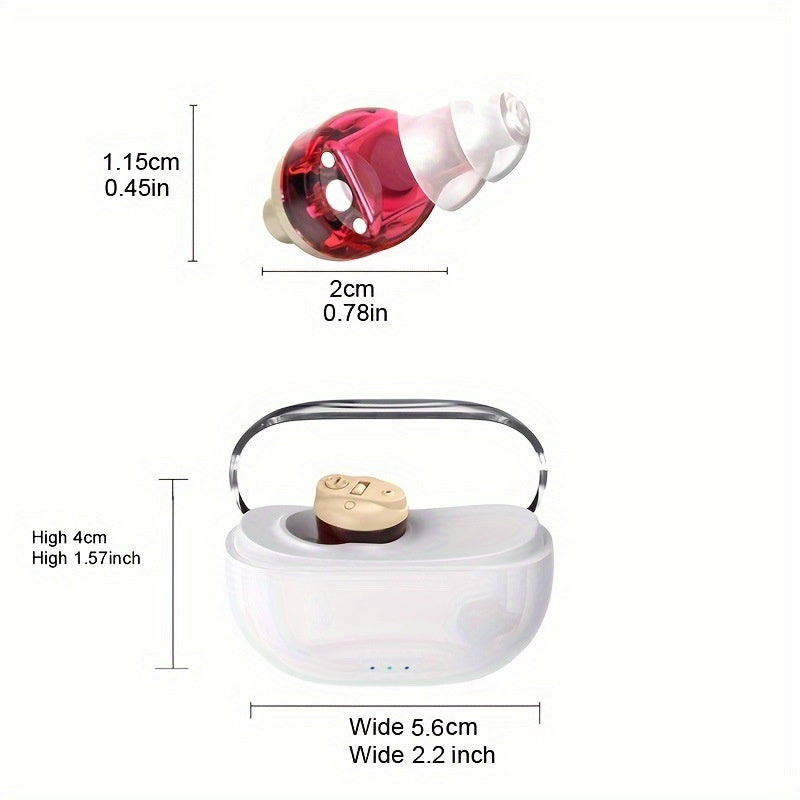 Magnetic Wireless Invisible Rechargeable In-the-Ear Hearing Aid Sound Amplifier for Seniors