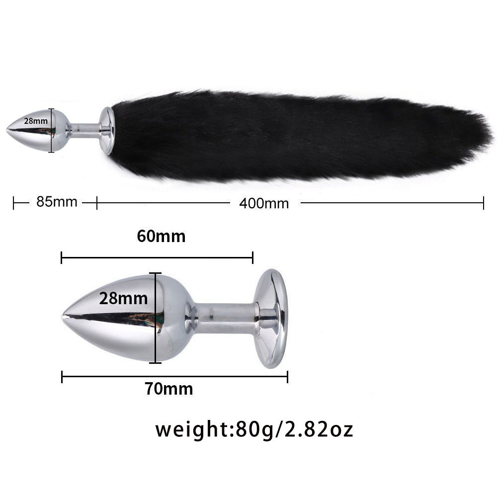 Metal Anal Plug Kit with Fox Tail — 3 or 4 Pieces | Adult BDSM (+18)