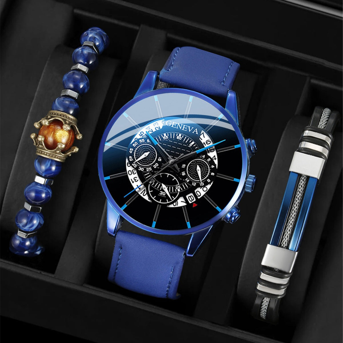 Relógio de Homem Quartz Analógico – Pele Sintética, Diâmetro 42mm