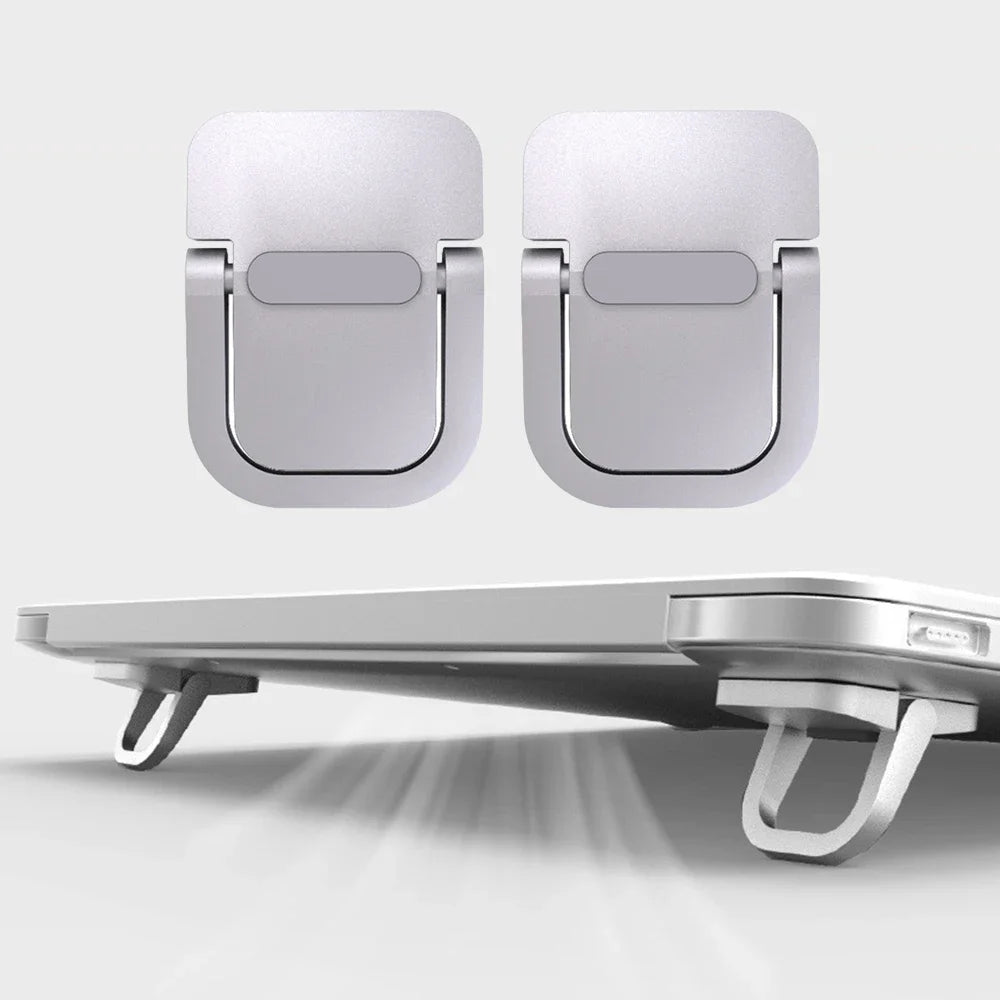 Mini Foldable Laptop Stand, Portable Computer Keyboard, Self-Adhesive Invisible Notebook Stand and Keyboard Lift for Desk