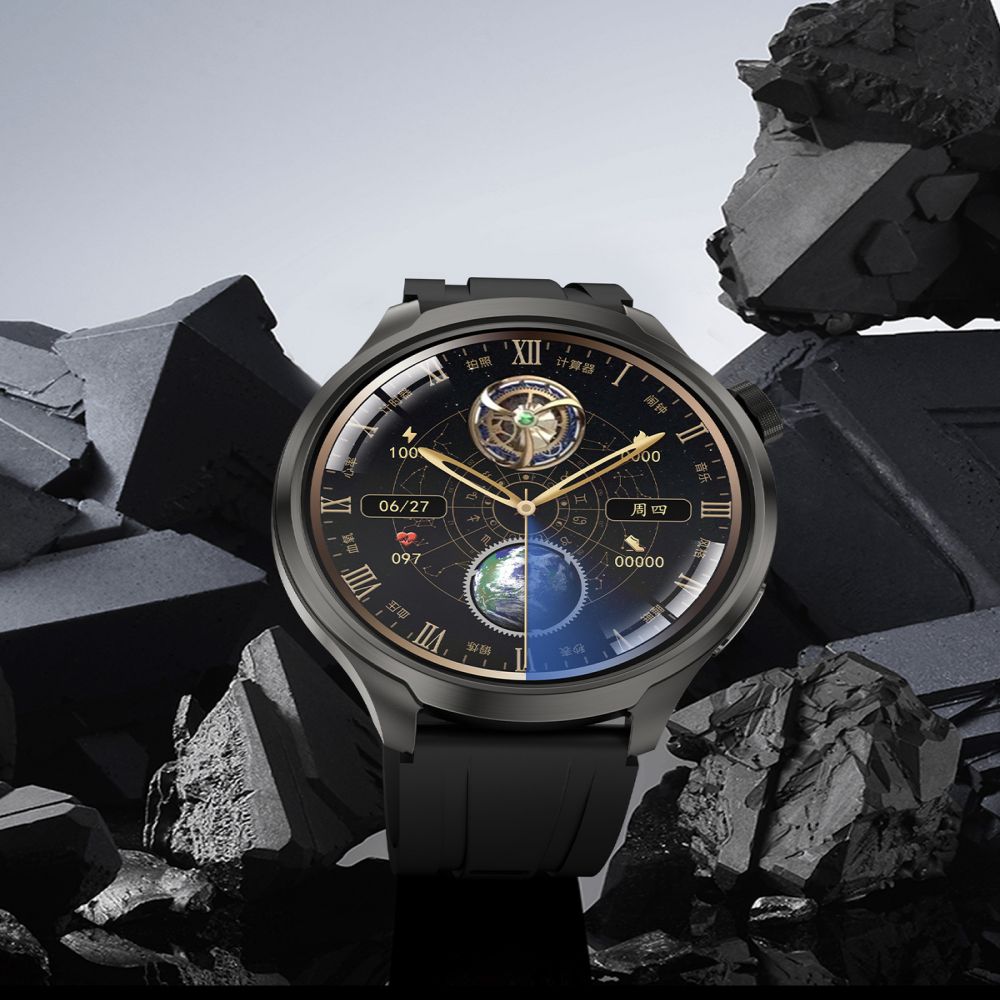 DK69 Bluetooth-enabled smartwatch with 1.85" display, heart rate monitor, compass, and multi-sport tracking