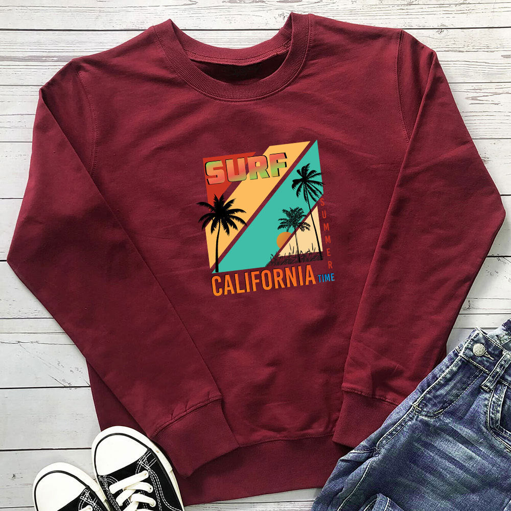 Holiday colored patterned letter printed hoodie