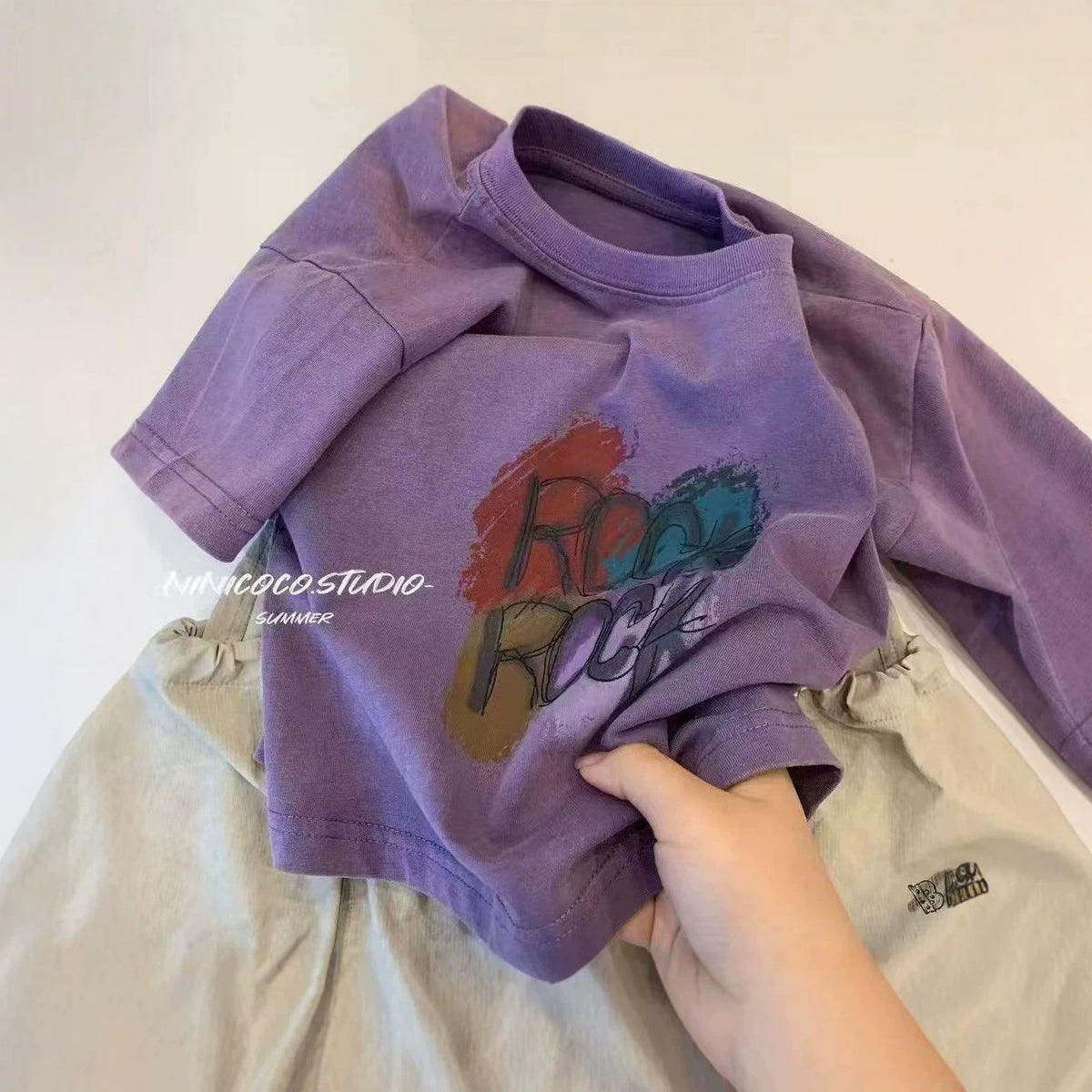 Children's Star Print Short Sleeve T-Shirt for Boys and Girls,  Basic Tee