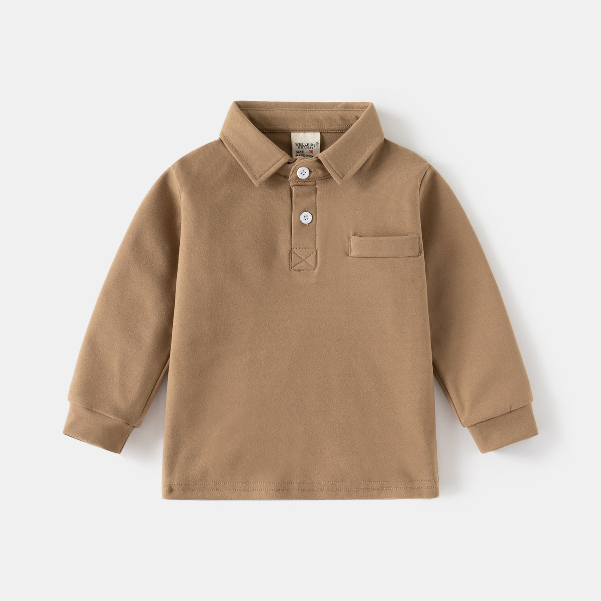 Long Sleeve Thickened Turn-Down Collar T-Shirt Baby Top Kids Clothing Wholesale