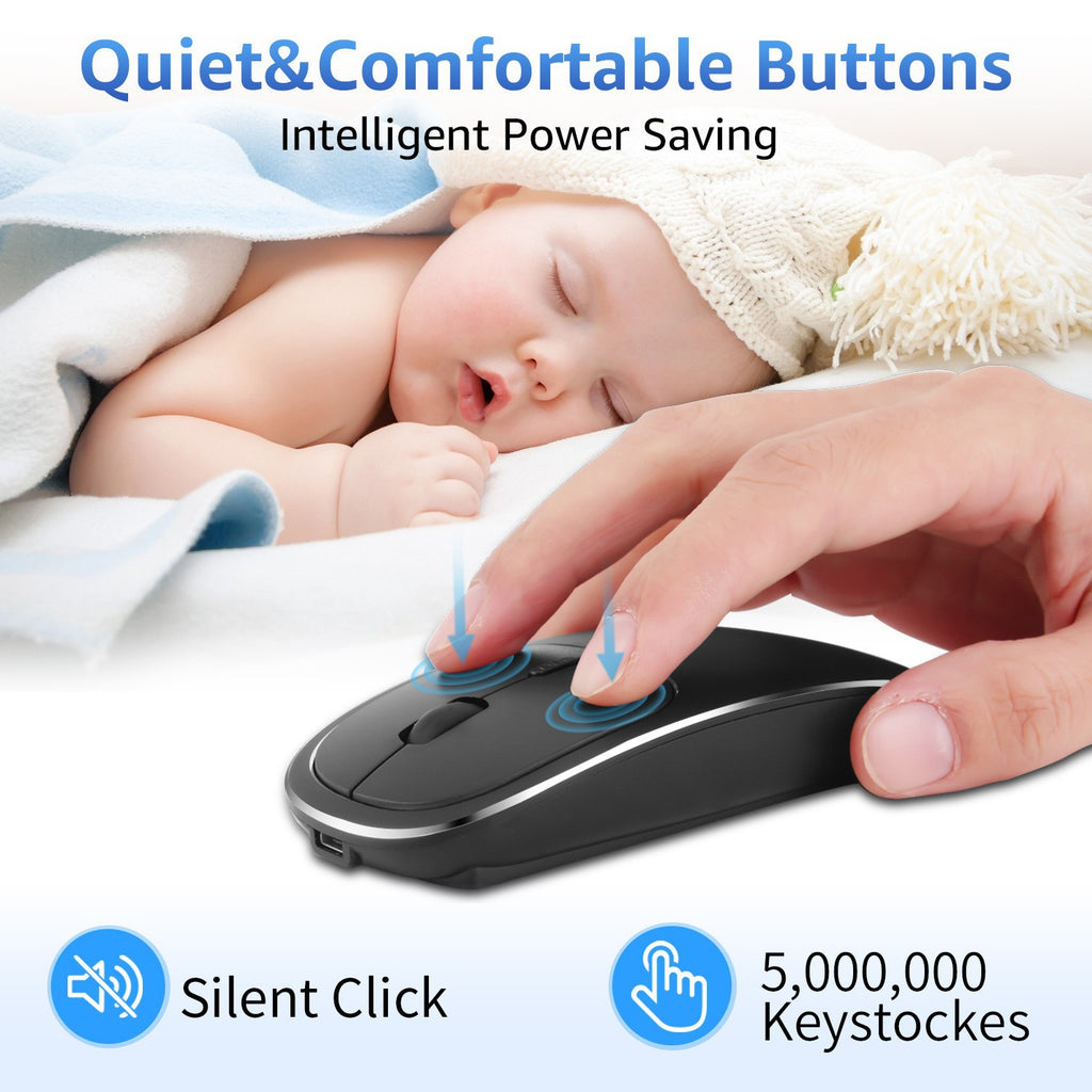 Wireless Silent 2.4G Charging Mouse Portable for Desktop and Laptop Office Use