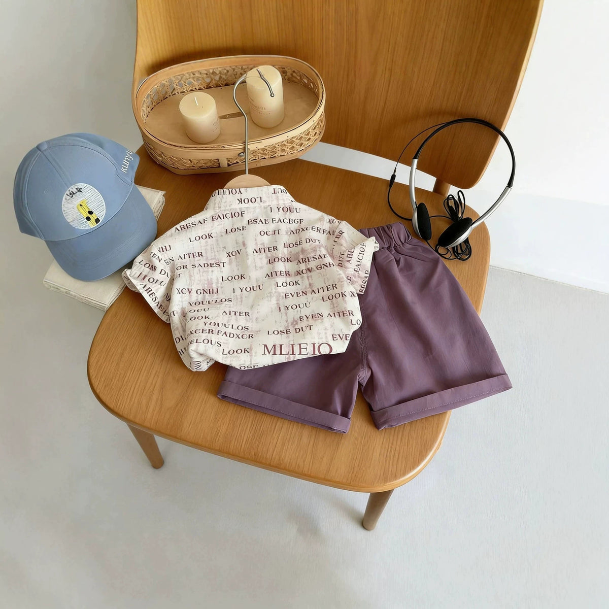 Short Sleeve Shirt Set for Boys Summer Lightweight Children's Clothing Two-Piece Outfit