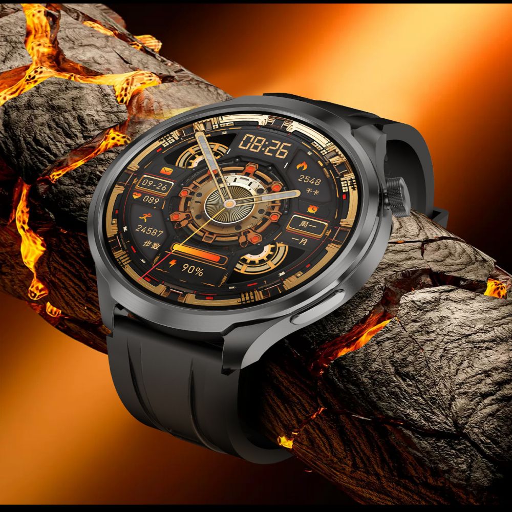 DK69 Bluetooth-enabled smartwatch with 1.85" display, heart rate monitor, compass, and multi-sport tracking