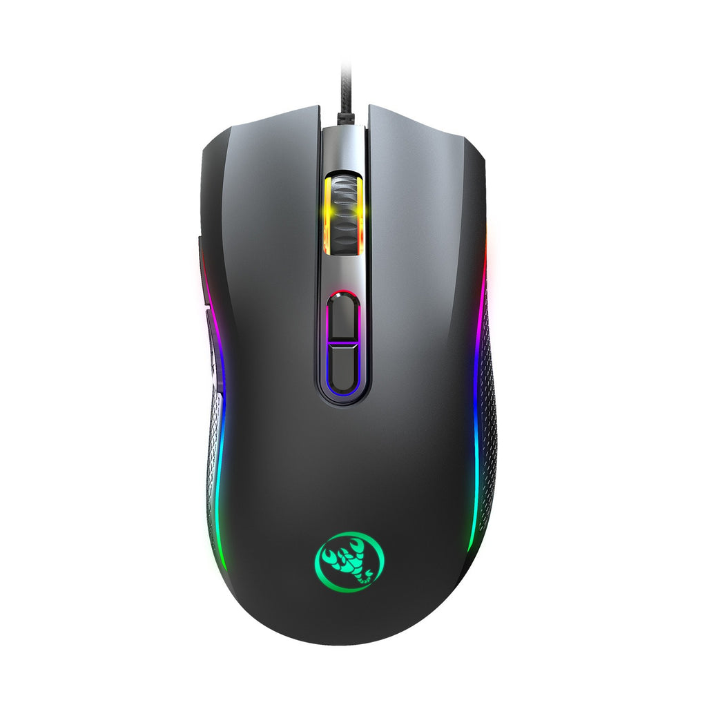 E-sports gaming mouse, internet cafe RGB backlit wired mouse for competitive gaming.