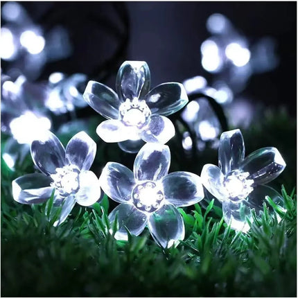 guirlanda de luzes solar flores