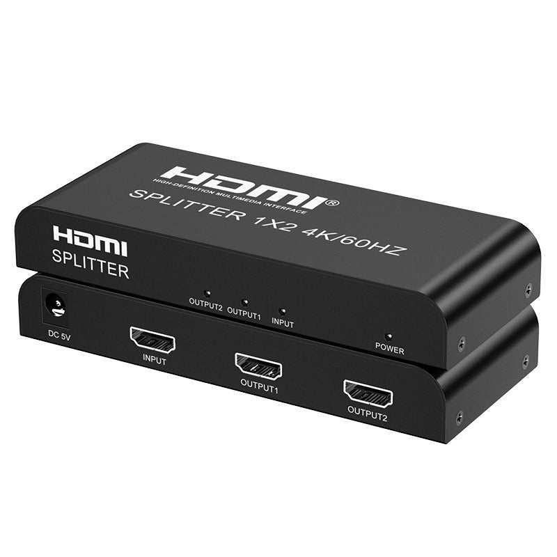 HDMI Splitter 1x2 4K60Hz Series HDMI One-In-Two-Out Splitter HD Video Duplicate Display Device