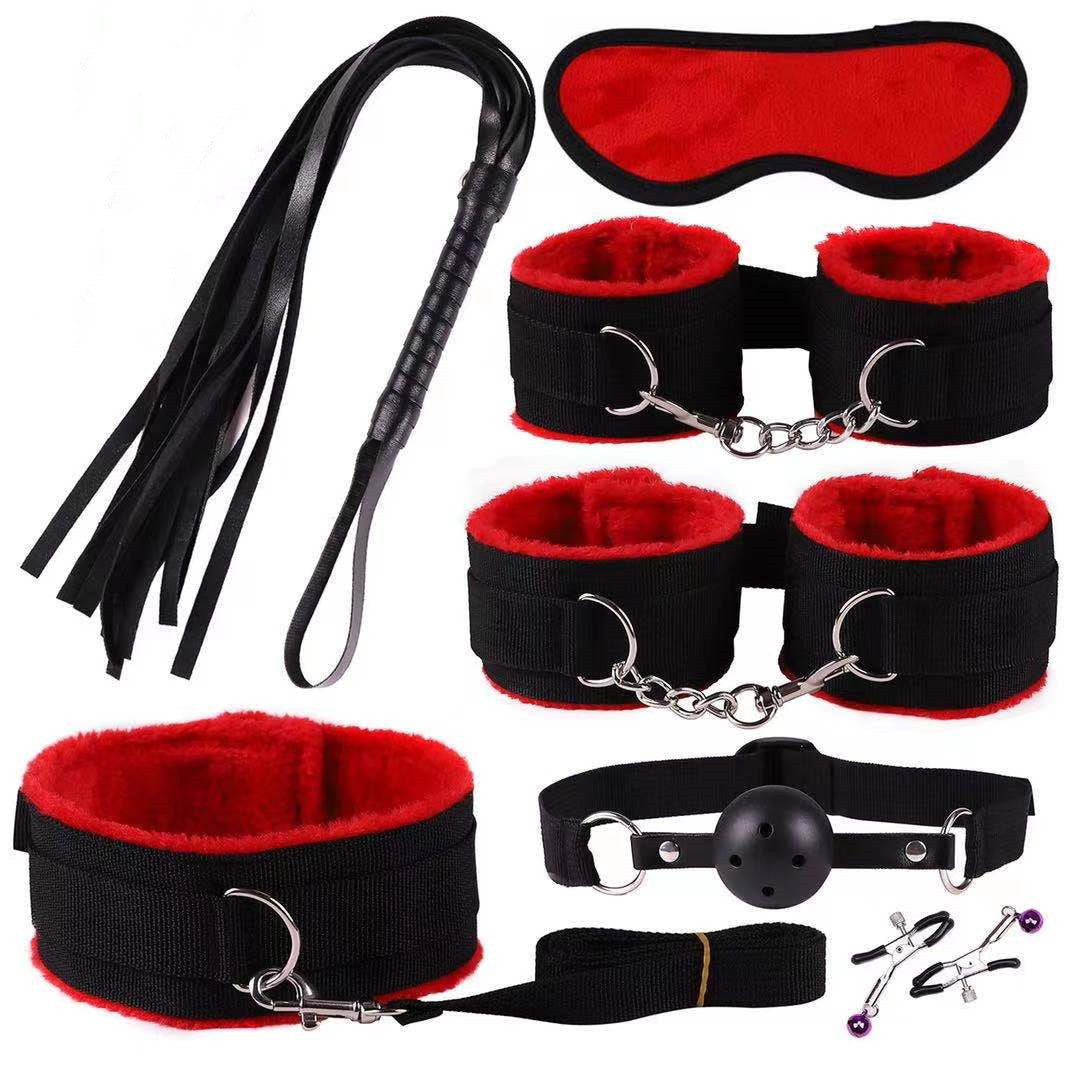 Kit Bondage Algemas e Tornozeleiras — 7 ou 18 Peças | Nylon ou Peludo | Várias Cores | Adultos (+18)