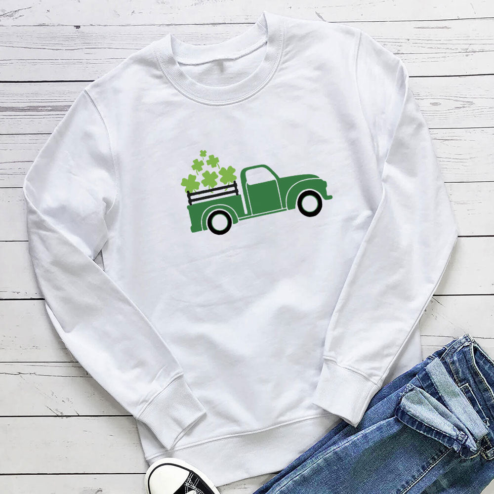 Clover green truck printed hoodie