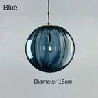 Single head diameter 15cm blue striped glass / Not include light source