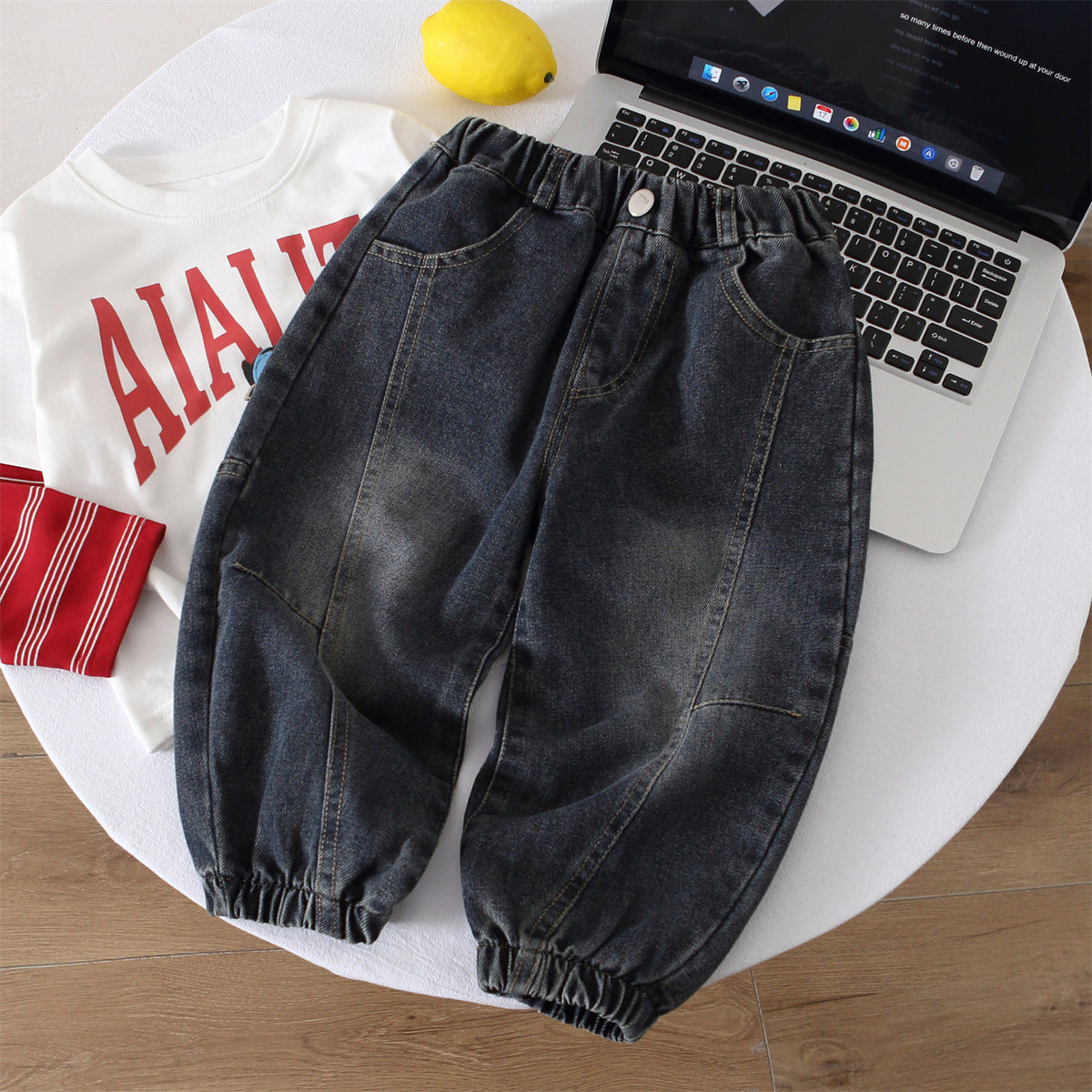 Boys' Cuffed Ankle Denim Pants