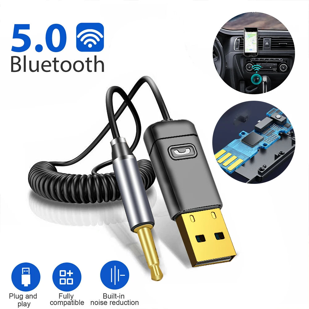 Adaptador Bluetooth 5.0 AMPrime para Carro com AUX e Navegação