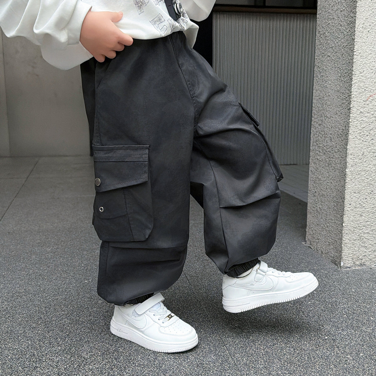 Boys Camo Cargo Pants Casual Long Trousers