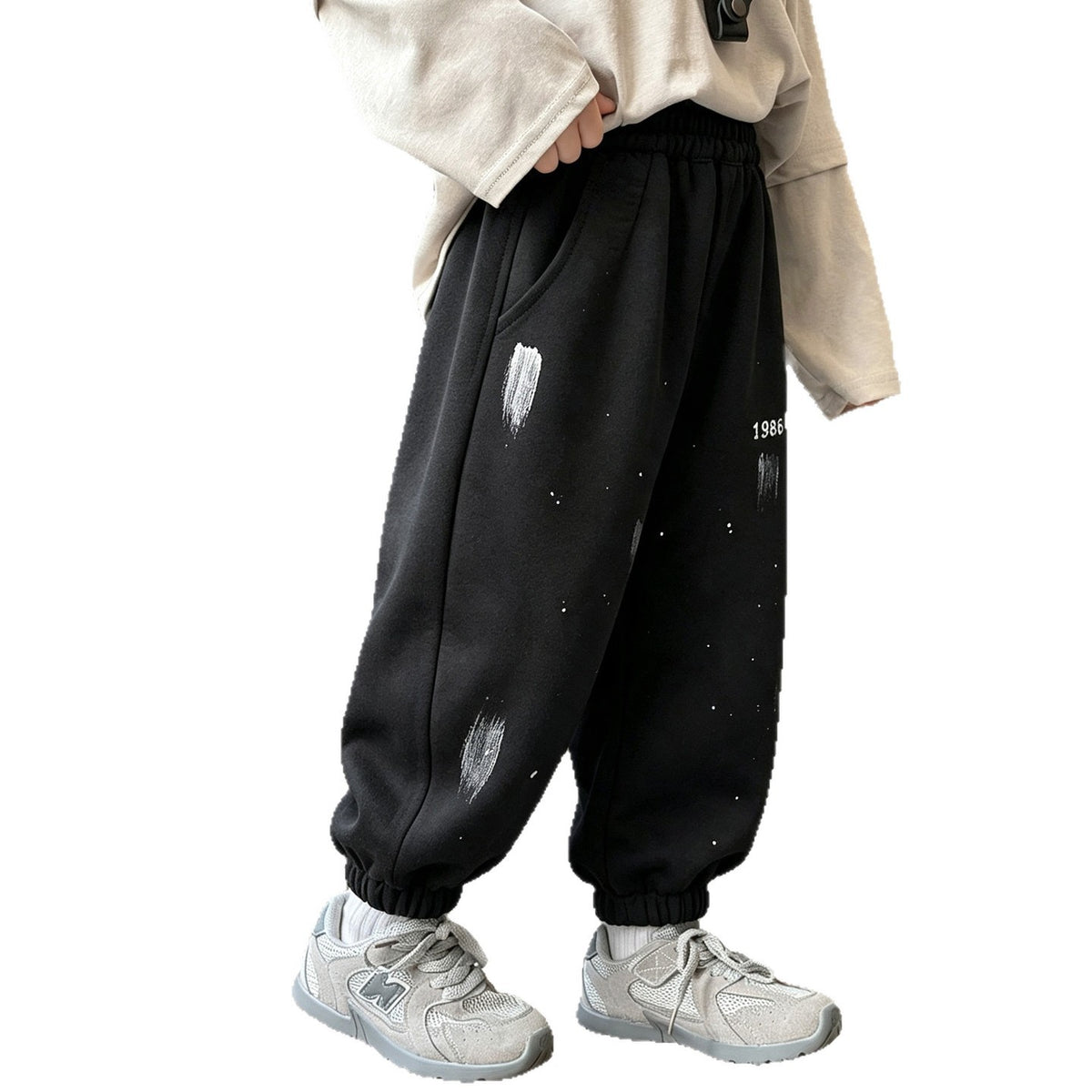 Casual Knitted Tapered Leg Jogger Pants for Boys