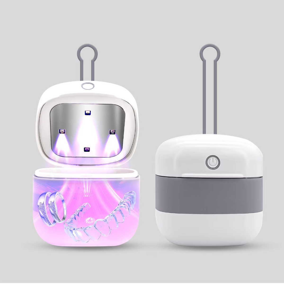 Portable UV sterilizer box for pacifiers and Bluetooth earphones