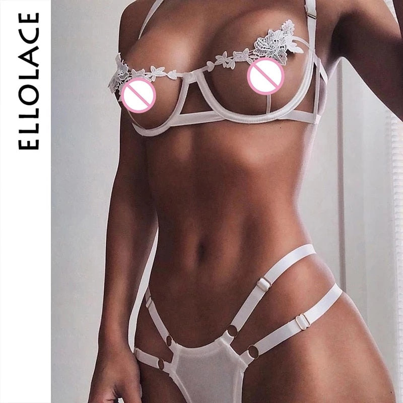 Sheer Lace Lingerie Set — Bra + Panty | S/M/L | 3 Colors