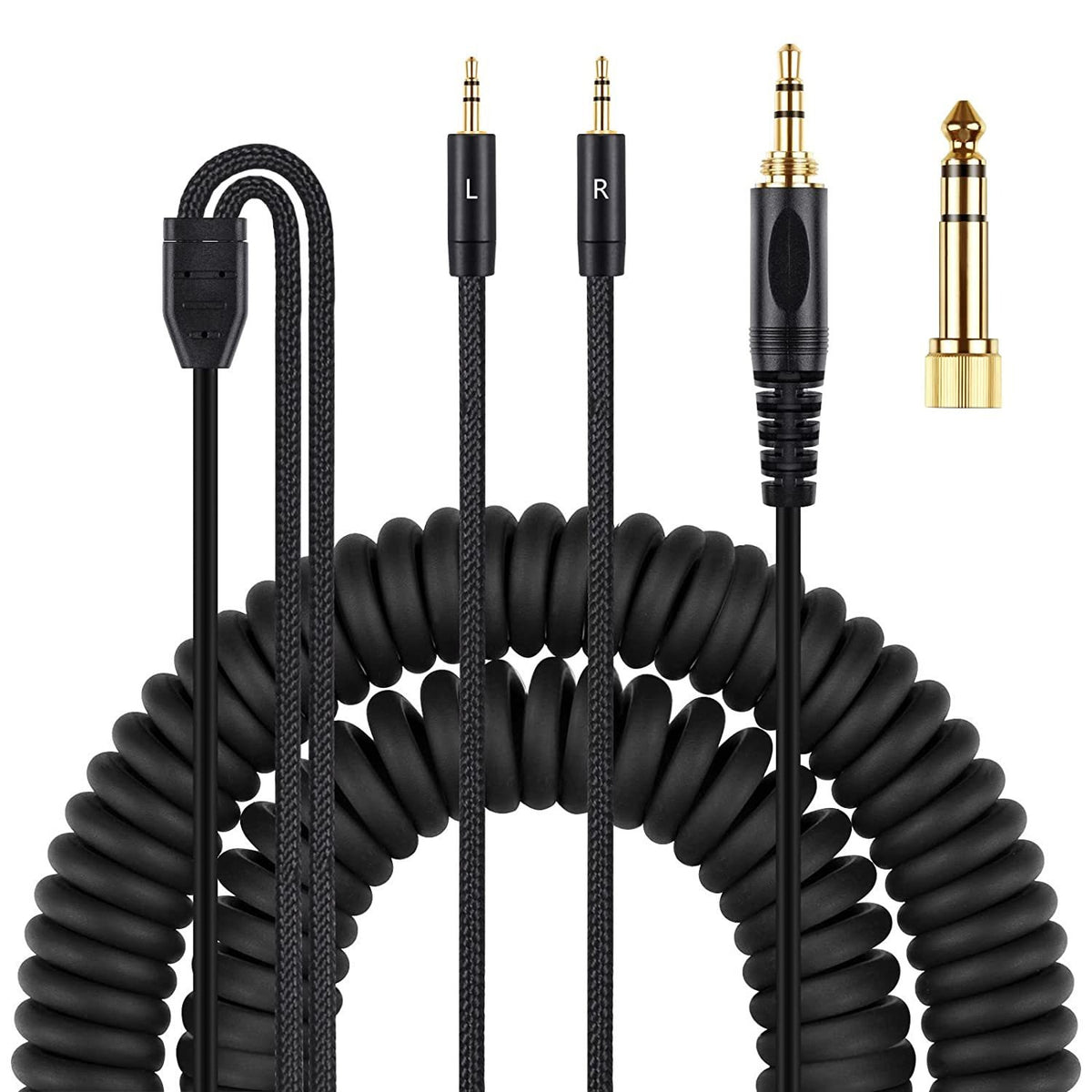 Suitable for Denon AH-D7100 7200 D600 D9200 5200 dual 3.5mm headphone spring cables