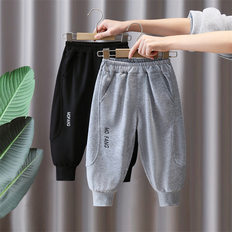 Boys Straight Leg Knit Sweatpants Casual Spring Autumn Long Pants