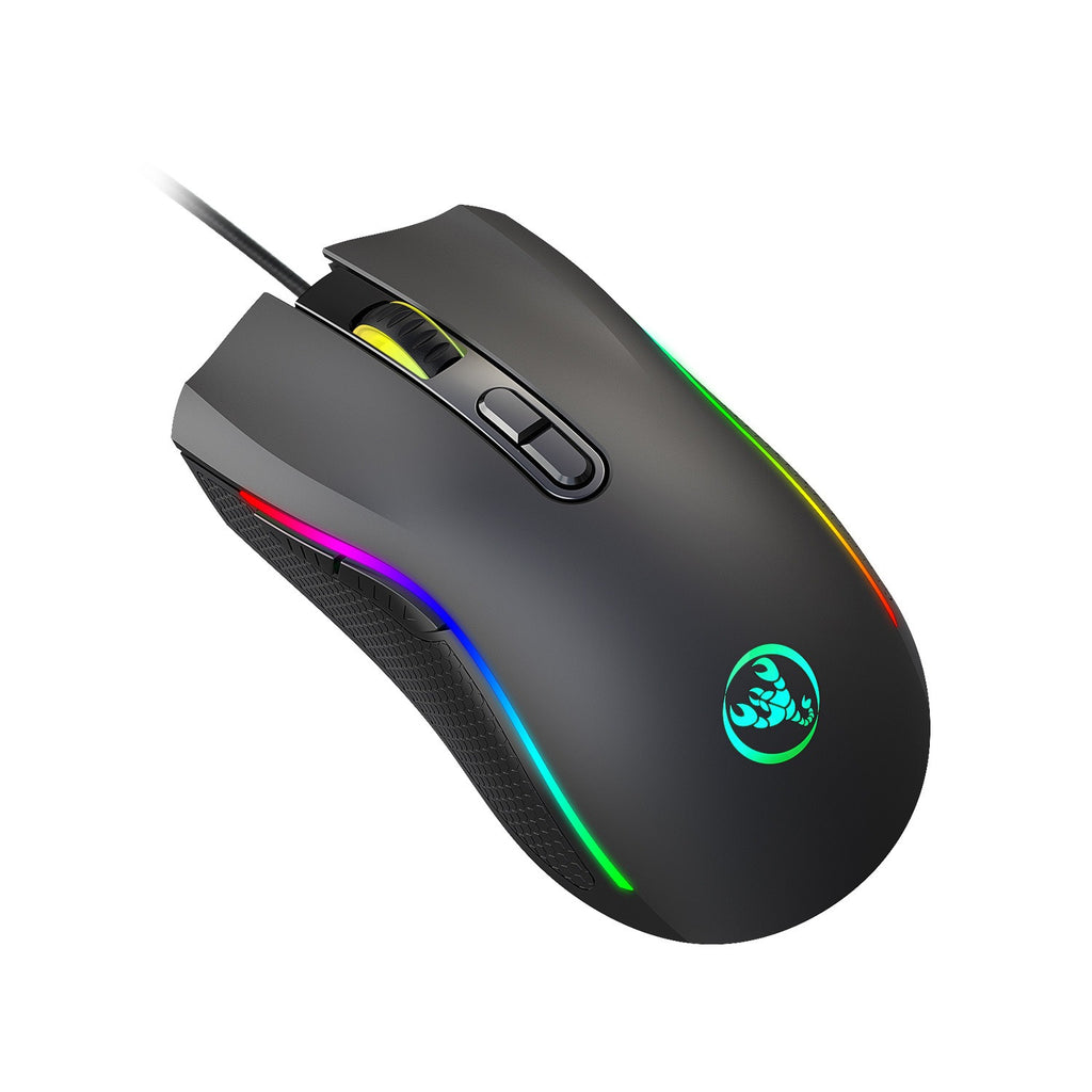 E-sports gaming mouse, internet cafe RGB backlit wired mouse for competitive gaming.