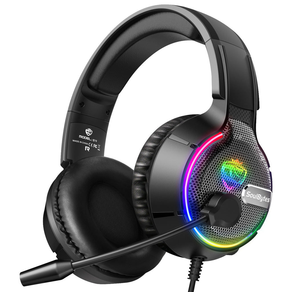 Head-mounted gaming headset Soulbytes S19 wired RGB computer headset streamer gaming headset