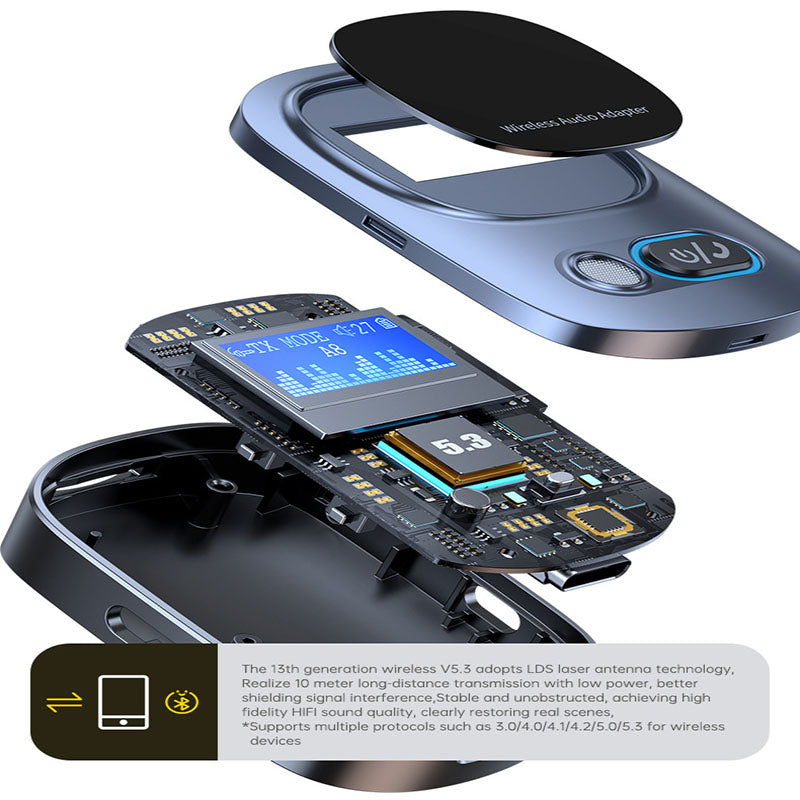 Bluetooth 5.3 adapter T68 2-in-1 Bluetooth audio receiver and transmitter, music receiver, Bluetooth transmitter