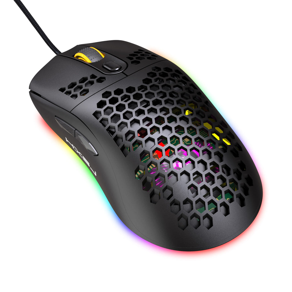 RGB luminous gaming mouse with hollow-out design for computer and office use