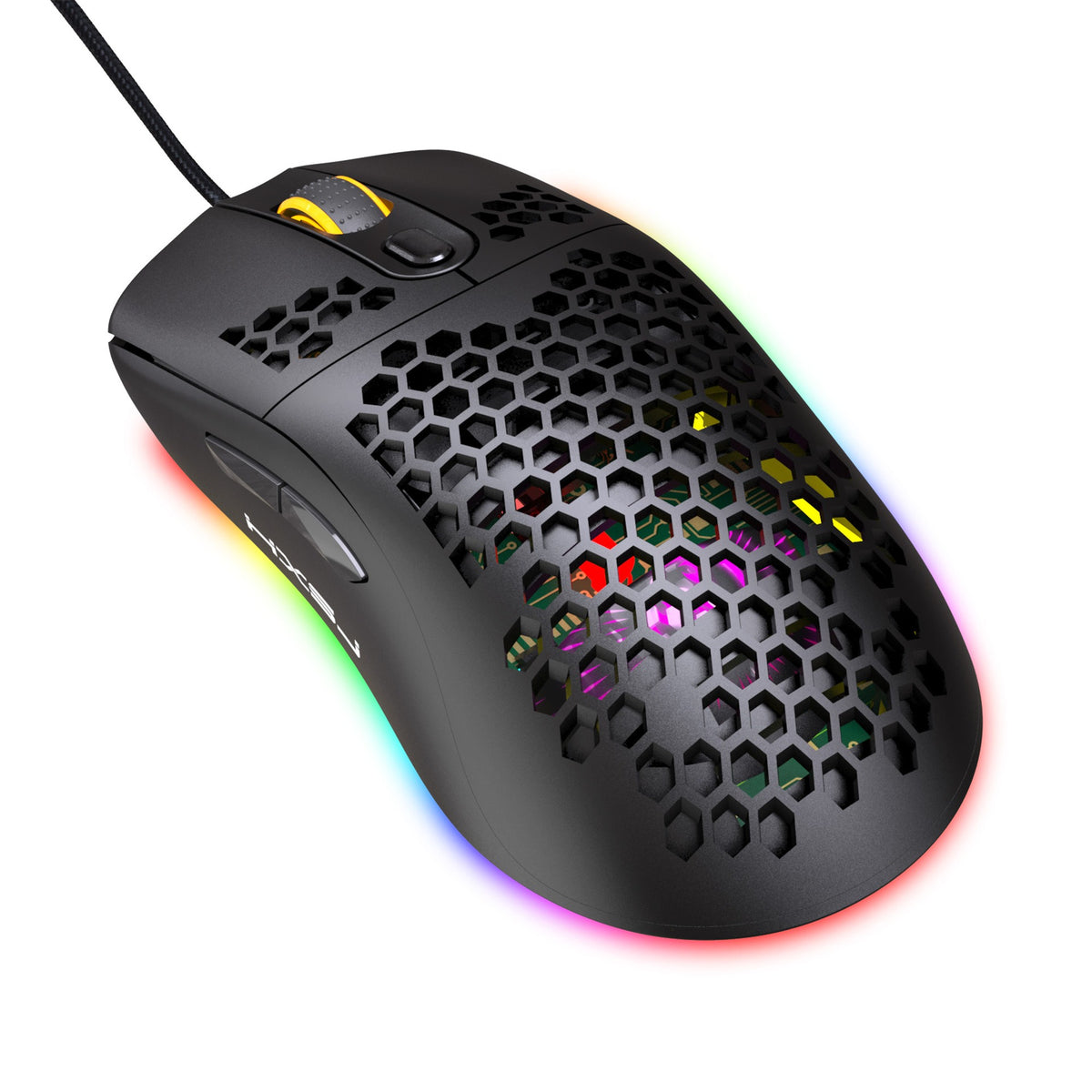 RGB luminous gaming mouse with hollow-out design for computer and office use