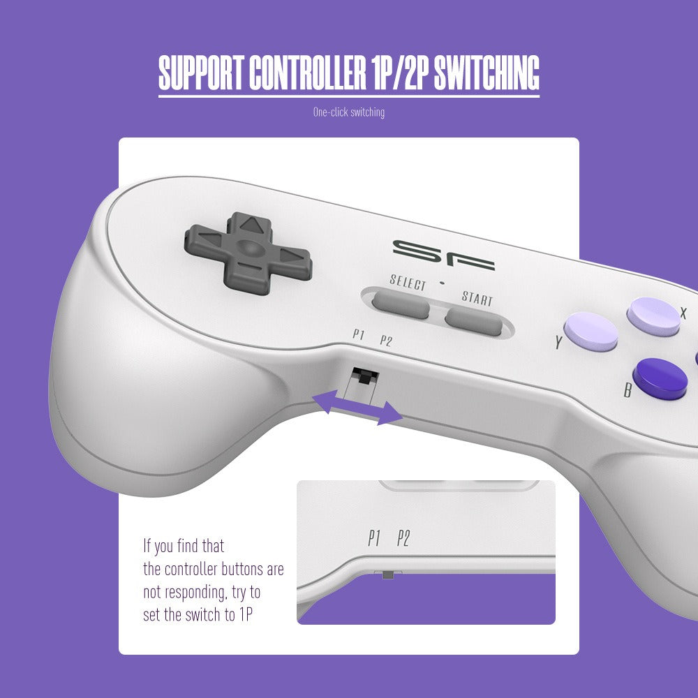 SFC Classic Retro Gaming Console Super SNES Wireless Dual Player HD Gaming Console Y2 SF Mini Gaming Console