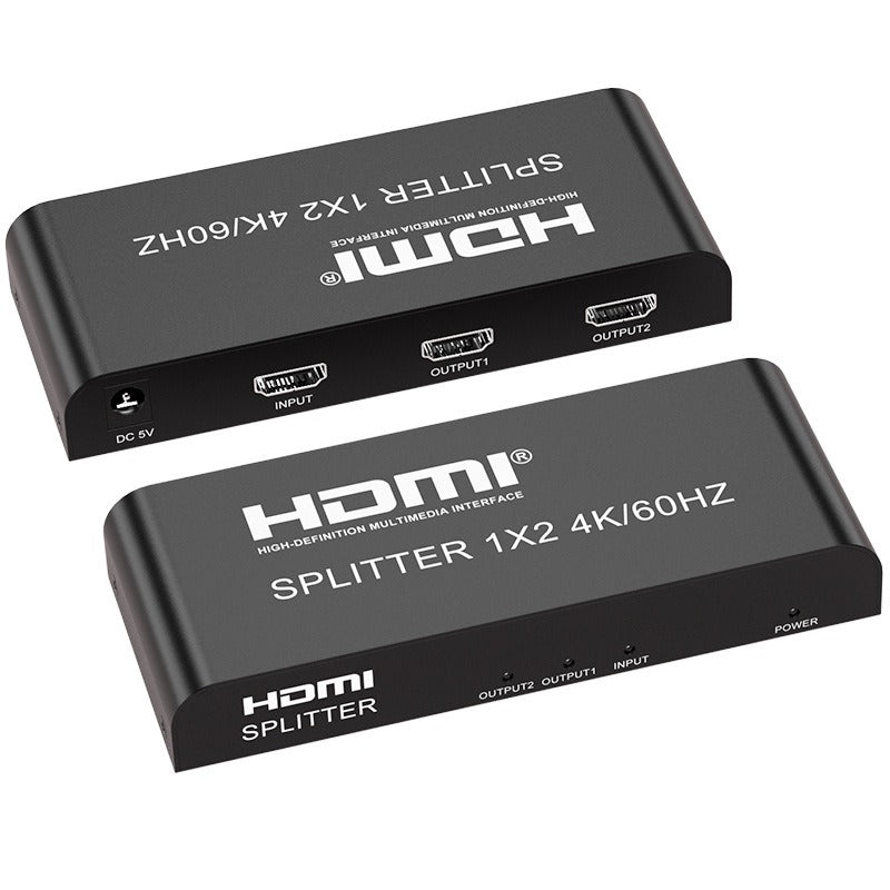 HDMI Splitter 1x2 4K60Hz Series HDMI One-In-Two-Out Splitter HD Video Duplicate Display Device