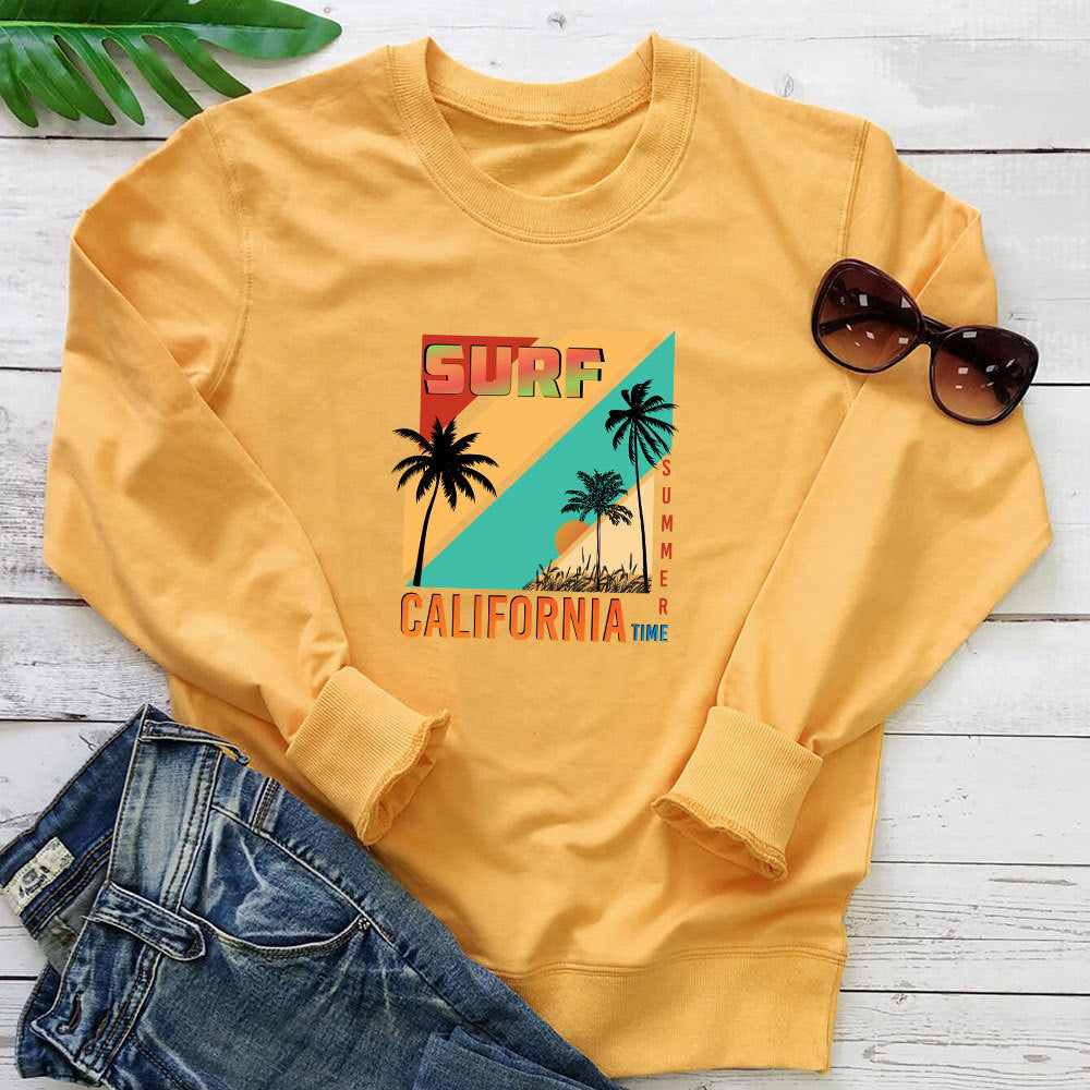 Holiday colored patterned letter printed hoodie