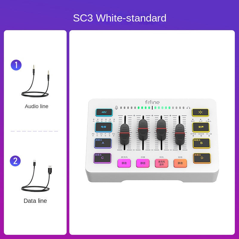 Fifine Game Live Streaming Equipment SC3 Full Set USB External Sound Card Microphone Desktop Karaoke