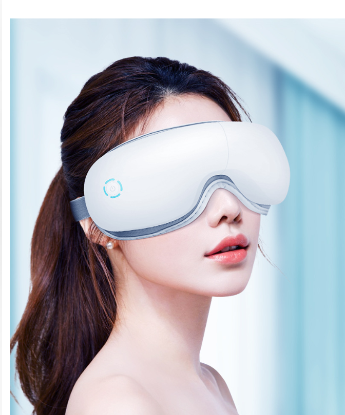 Massajador de Olhos com Bluetooth e Terapia de Calor — Recarregável | Dobrável | Branco