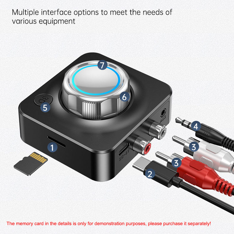 Bluetooth adapter audio receiver, Bluetooth 5.0 audio receiver, TF card MP3 player