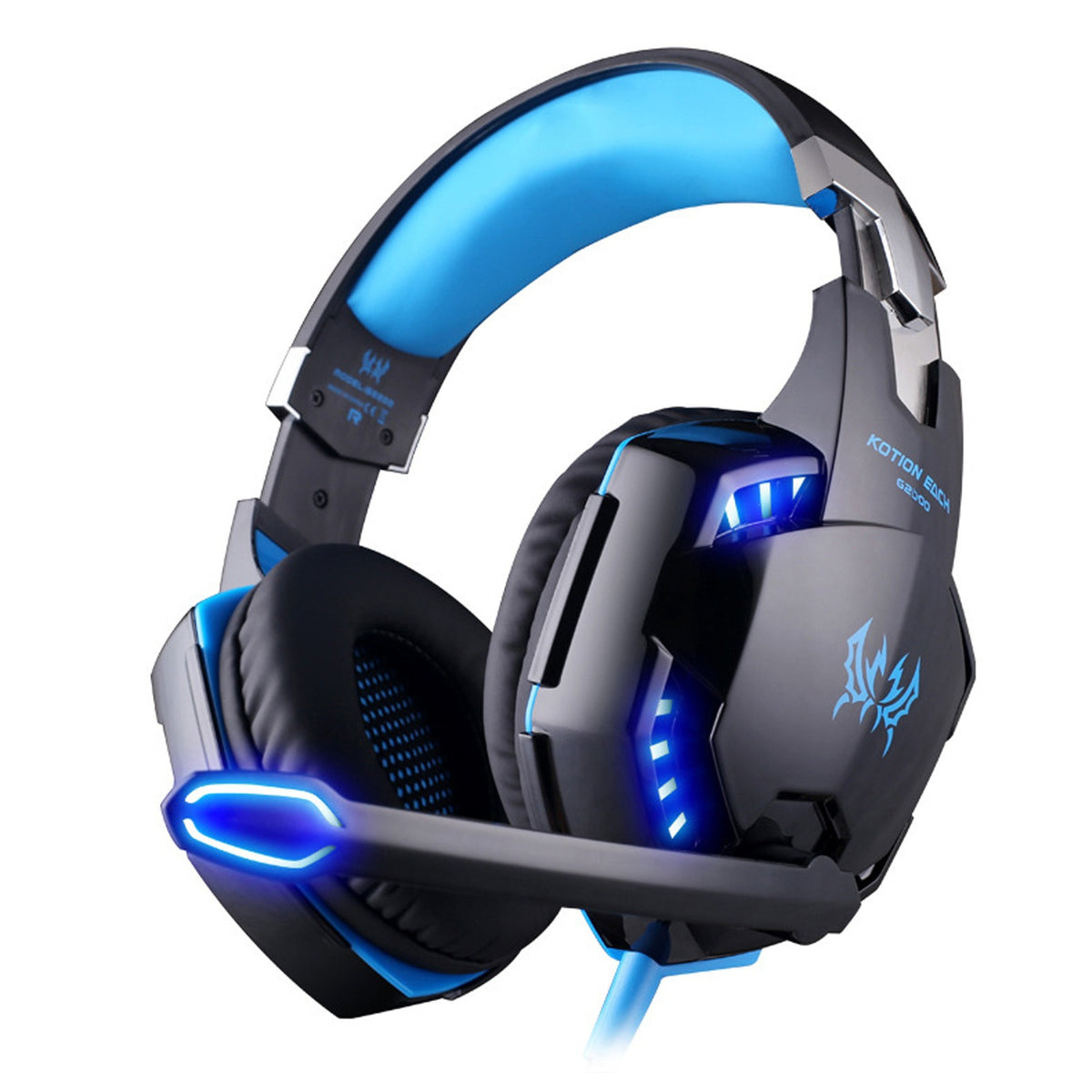 G2000 Head-Mounted Gaming Earphones with Wired Illumination, Heavy Bass, for Computer Esports PS4