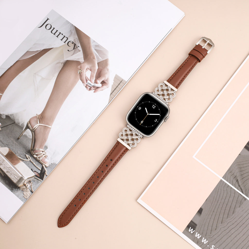 Strap Compatible with Apple Watch Band iWatch S10/SE98765 Metal Ultra-thin Watch Band