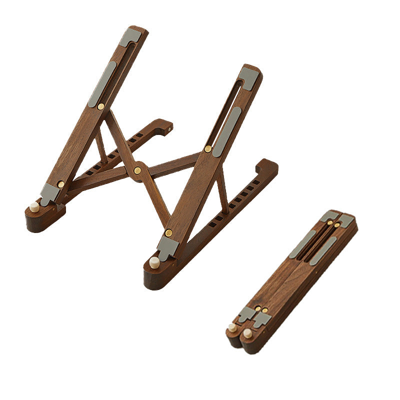 Suporte para Portátil Elevador de Secretária Base Ventilada Elevada Arrumação Criativa Vertical Prateleira de Madeira