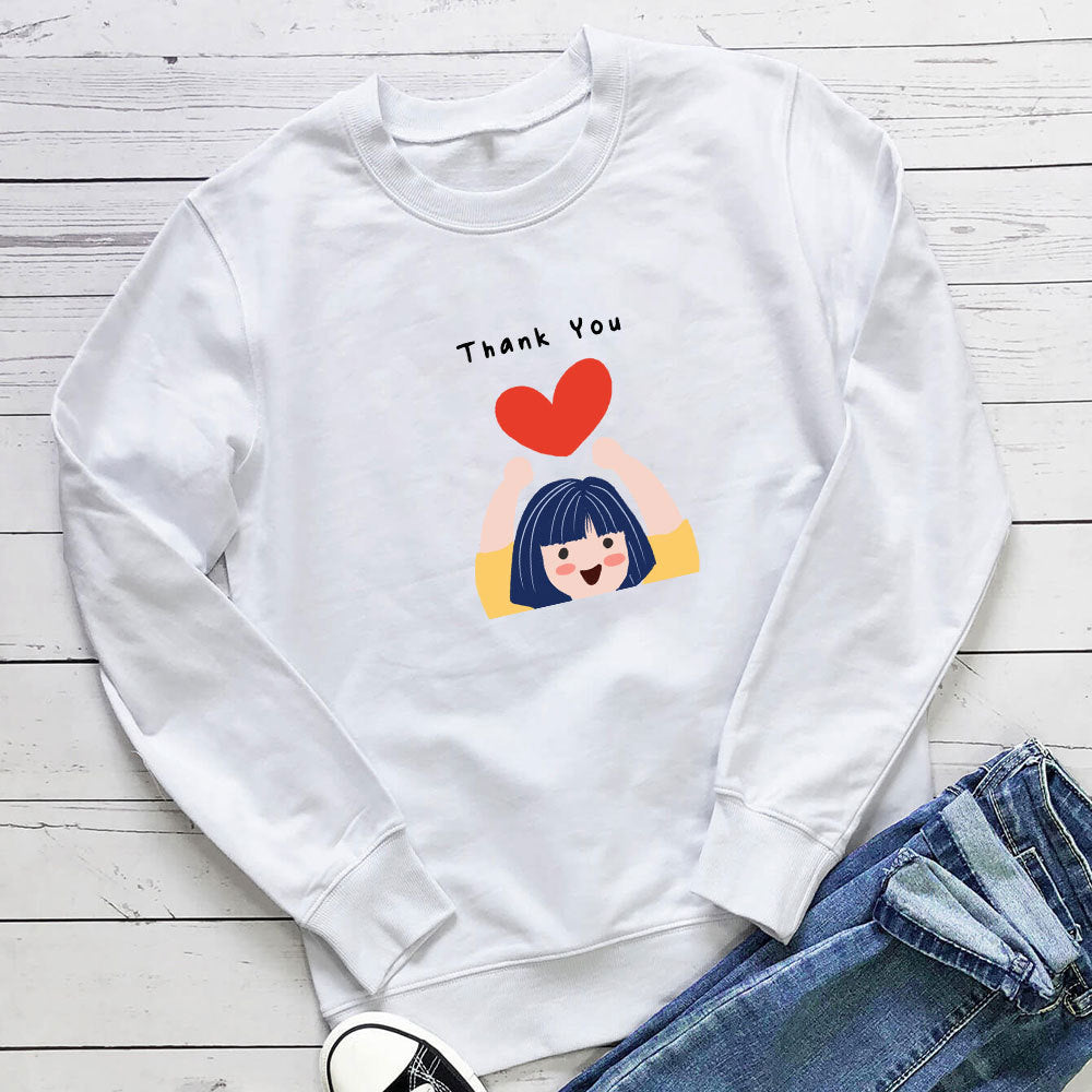Love printed long sleeved hoodie