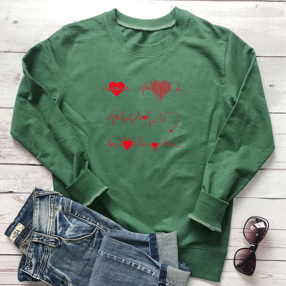 Round neck long sleeved sweatshirt
