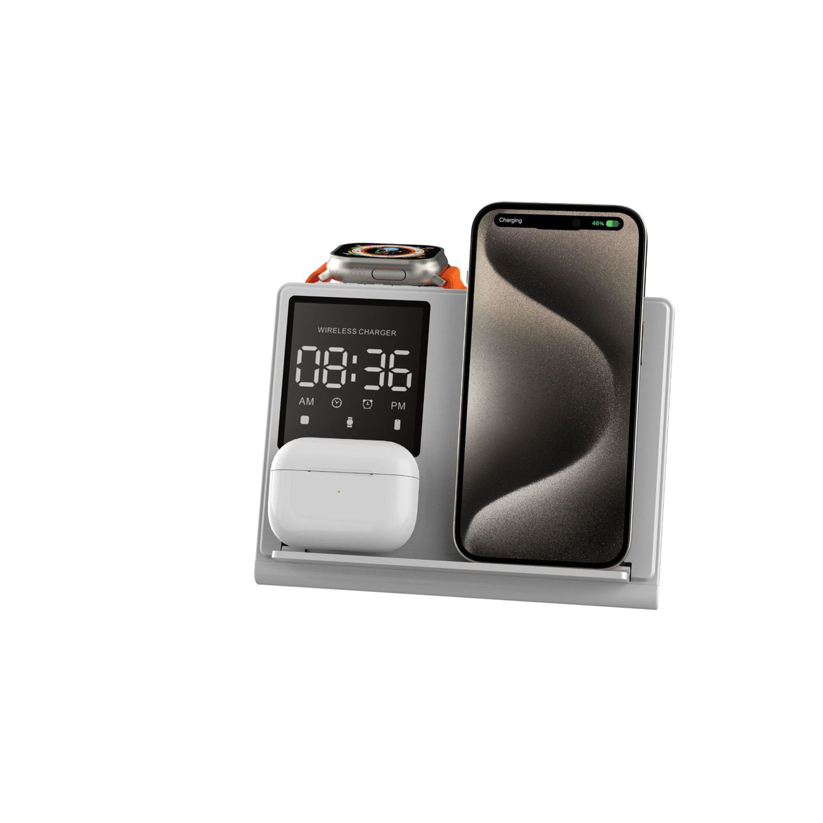 Trending Products Portable 5-in-1 Pixel Animation Foldable Wireless Charging Stand for Mobile Phones, Smartwatches, and Earphones
